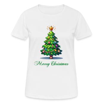 tannenbaum - Frauen T-Shirt atmungsaktiv - Weiß - Vorne - AI Model Female 172 dark (172cm)