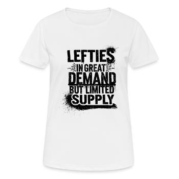 Linkshänder feiern ihre Seltenheit - Frauen T-Shirt atmungsaktiv - Weiß - Vorne - AI Model Female 172 dark (172cm)