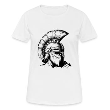 Casque Spartan - T-shirt respirant Femme - blanc - Devant - AI Model Female 172 dark (172cm)