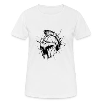 Casque Spartan Warrior - T-shirt respirant Femme - blanc - Devant - AI Model Female 172 dark (172cm)