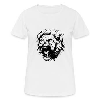 Tête de Lion - T-shirt respirant Femme - blanc - Devant - AI Model Female 172 dark (172cm)