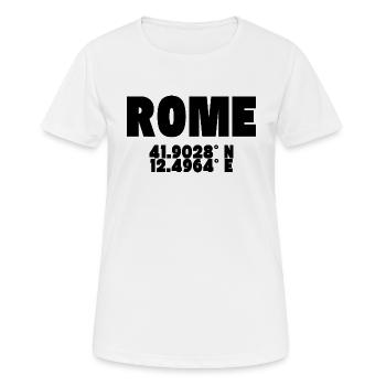Rome - Design mit Koordinaten - Frauen T-Shirt atmungsaktiv - Weiß - Vorne - AI Model Female 172 dark (172cm)