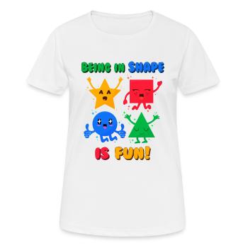Funny Shapes (Kawaii) - Frauen T-Shirt atmungsaktiv - Weiß - Vorne - AI Model Female 172 dark (172cm)