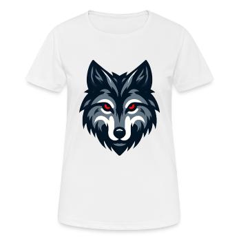 Loup aux yeux rouges en colère - T-shirt respirant Femme - blanc - Devant - AI Model Female 172 dark (172cm)