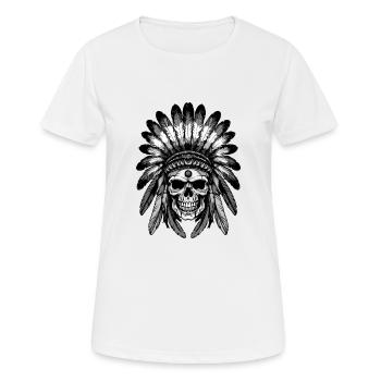 Crâne d’Indien Apache - T-shirt respirant Femme - blanc - Devant - AI Model Female 172 dark (172cm)
