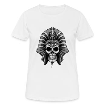 Pharao Totenkopf - Frauen T-Shirt atmungsaktiv - Weiß - Vorne - AI Model Female 172 dark (172cm)
