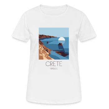 Crète Grèce Souvenir : Méditerranée - T-shirt respirant Femme - blanc - Devant - AI Model Female 172 dark (172cm)