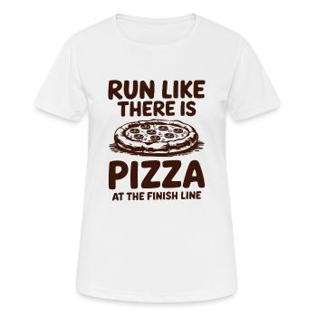 Lauf, Als Wäre Pizza Im Ziel Marathon Läufer - Frauen T-Shirt atmungsaktiv - Weiß - Vorne - AI Model Female 172 dark (172cm)