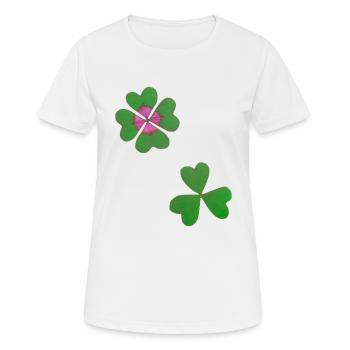 Trèfle à quatre feuilles - T-shirt respirant Femme - blanc - Devant - AI Model Female 172 dark (172cm)