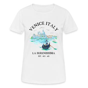 Venise Gondole Italie Rétro City Getaway T-Shirt - T-shirt respirant Femme - blanc - Devant - AI Model Female 172 dark (172cm)