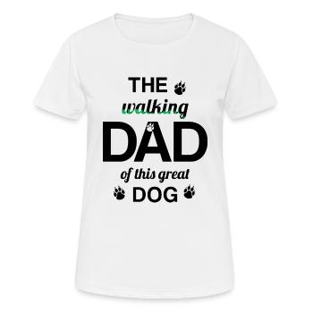 WALKING DAD dog dog owner walking with dog - Women's Breathable T-Shirt - white - Front - AI Model Female 172 dark (172cm)
