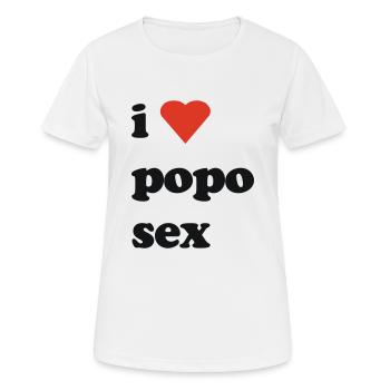 i love popo sex - Frauen T-Shirt atmungsaktiv - Weiß - Vorne - AI Model Female 172 dark (172cm)