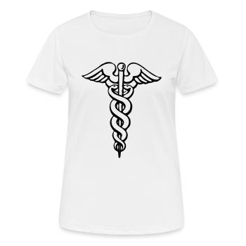 Caducée 01 - T-shirt respirant Femme - blanc - Devant - AI Model Female 172 dark (172cm)