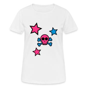 skull - Frauen T-Shirt atmungsaktiv - Weiß - Vorne - AI Model Female 172 dark (172cm)