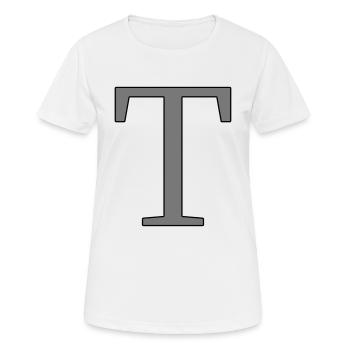 Buchstabe T Anfangsbuchstabe - Frauen T-Shirt atmungsaktiv - Weiß - Vorne - AI Model Female 172 dark (172cm)