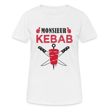 monsieur kebab humour chef kebab - T-shirt respirant Femme - blanc - Devant - AI Model Female 172 dark (172cm)