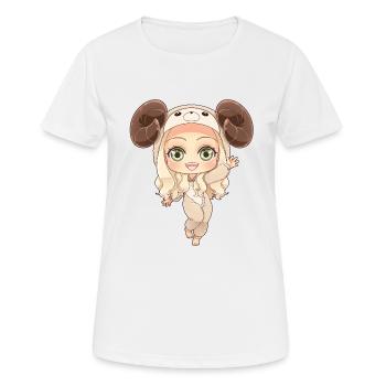 MOSBIES Widder Sternzeichen Horoskop Geschenk - Frauen T-Shirt atmungsaktiv - Weiß - Vorne - AI Model Female 172 dark (172cm)