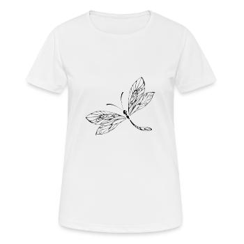 Libelle - Frauen T-Shirt atmungsaktiv - Weiß - Vorne - AI Model Female 172 dark (172cm)