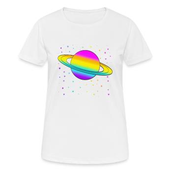 Saturne - T-shirt respirant Femme - blanc - Devant - AI Model Female 172 dark (172cm)