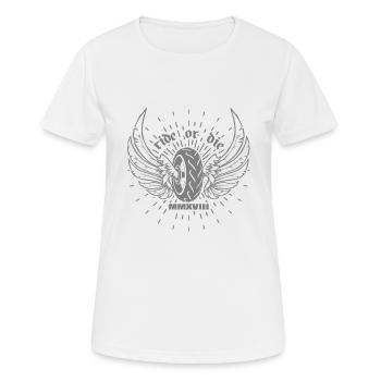 Ride or die - Frauen T-Shirt atmungsaktiv - Weiß - Vorne - AI Model Female 172 dark (172cm)