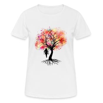 Bunter Baum - Frauen T-Shirt atmungsaktiv - Weiß - Vorne - AI Model Female 172 dark (172cm)