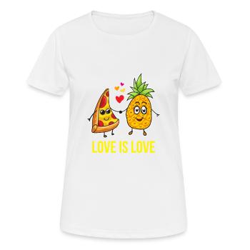 Ananas Pizza Shirt - Frauen T-Shirt atmungsaktiv - Weiß - Vorne - AI Model Female 172 dark (172cm)