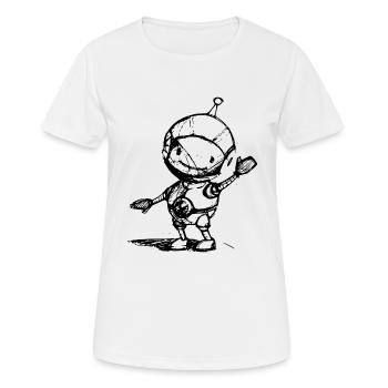 Roboter Space - Frauen T-Shirt atmungsaktiv - Weiß - Vorne - AI Model Female 172 dark (172cm)