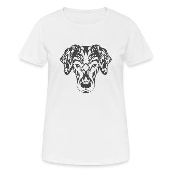 chien - T-shirt respirant Femme - blanc - Devant - AI Model Female 172 dark (172cm)