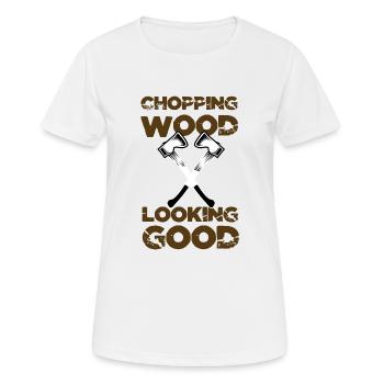 Chopping Wood Lumberjack Gift Idea - Women's Breathable T-Shirt - white - Front - AI Model Female 172 dark (172cm)