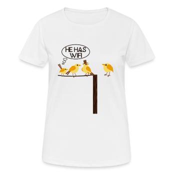 Wi-Fi WIFI oiseau en ligne Informatique - T-shirt respirant Femme - blanc - Devant - AI Model Female 172 dark (172cm)