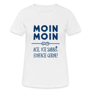 Moin Kapitän maritimer Schnack - Frauen T-Shirt atmungsaktiv - Weiß - Vorne - AI Model Female 172 dark (172cm)
