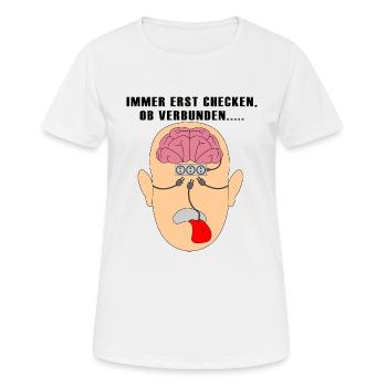 Brain Sockets Cable Control Turn Off - Women's Breathable T-Shirt - white - Front - AI Model Female 172 dark (172cm)