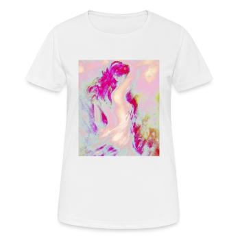 Naked nackt censored zensiert - Frauen T-Shirt atmungsaktiv - Weiß - Vorne - AI Model Female 172 dark (172cm)
