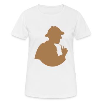 Forme d'enquêteur Sherlock Holmes vintage - T-shirt respirant Femme - blanc - Devant - AI Model Female 172 dark (172cm)