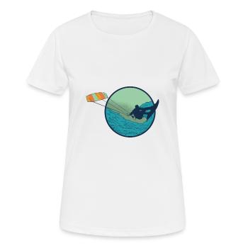 Kitesurfer Shirts und Geschenke mit kite boarding - Frauen T-Shirt atmungsaktiv - Weiß - Vorne - AI Model Female 172 dark (172cm)