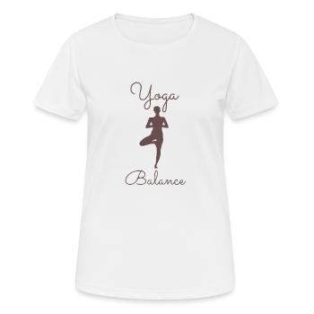 Yoga Shirt Damen mit Yoga Balance im Leben Yogini - Frauen T-Shirt atmungsaktiv - Weiß - Vorne - AI Model Female 172 dark (172cm)