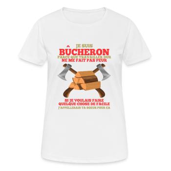 Bucheron Shirt • Travailler dur • Veste Bucheron - T-shirt respirant Femme - blanc - Devant - AI Model Female 172 dark (172cm)