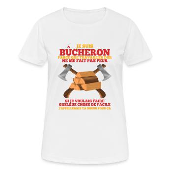 Bucheron Shirt • Travailler dur • Veste Bucheron - T-shirt respirant Femme - blanc - Devant - AI Model Female 172 dark (172cm)