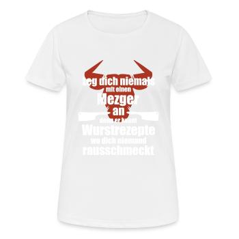 Metzger - Frauen T-Shirt atmungsaktiv - Weiß - Vorne - AI Model Female 172 dark (172cm)