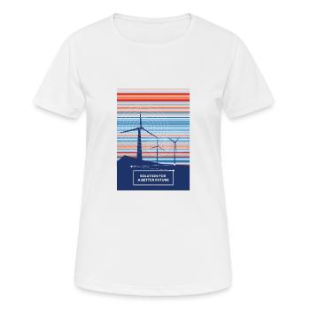 Une solution éolienne pour un avenir meilleur - T-shirt respirant Femme - blanc - Devant - AI Model Female 172 dark (172cm)