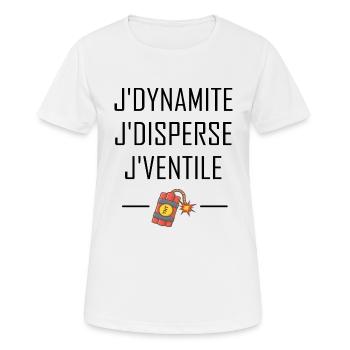 J'dynamite t-shirt citations cadeau humour - T-shirt respirant Femme - blanc - Devant - AI Model Female 172 dark (172cm)