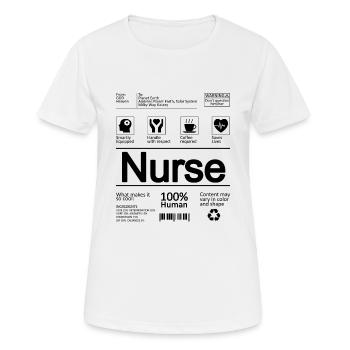 Infirmière infirmière - T-shirt respirant Femme - blanc - Devant - AI Model Female 172 dark (172cm)