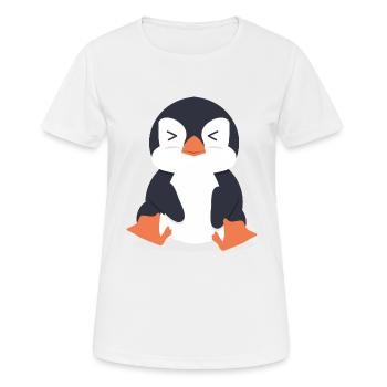 Pinguin - Frauen T-Shirt atmungsaktiv - Weiß - Vorne - AI Model Female 172 dark (172cm)
