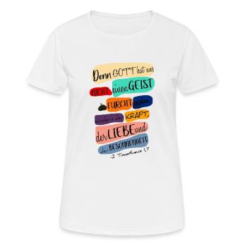 Bibel Inspiration christlich - Frauen T-Shirt atmungsaktiv - Weiß - Vorne - AI Model Female 172 dark (172cm)