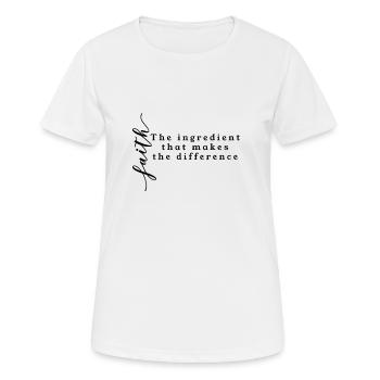 Vêtements de foi et citations de foi - T-shirt respirant Femme - blanc - Devant - AI Model Female 172 dark (172cm)
