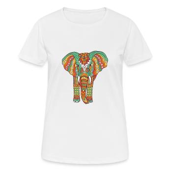 Elefant Yoga Indien Gymnastik Geschenkidee Mandala - Frauen T-Shirt atmungsaktiv - Weiß - Vorne - AI Model Female 172 dark (172cm)