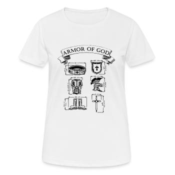 Don chrétien Éphésiens 6 catholique évangélique - T-shirt respirant Femme - blanc - Devant - AI Model Female 172 dark (172cm)