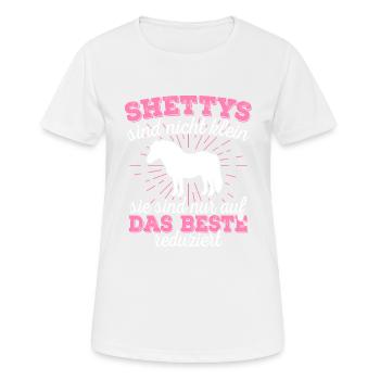 Shetty Shetland Pony Pferd Reiterin Damen Mädchen - Frauen T-Shirt atmungsaktiv - Weiß - Vorne - AI Model Female 172 dark (172cm)