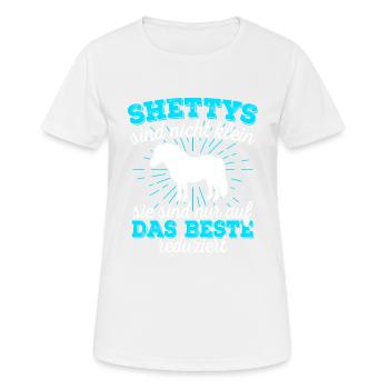 Shetty Shetland Pony Pferd Reiterin Damen Mädchen - Frauen T-Shirt atmungsaktiv - Weiß - Vorne - AI Model Female 172 dark (172cm)