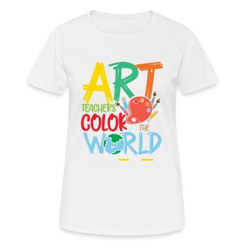Art teachers color the world - Women's Breathable T-Shirt - white - Front - AI Model Female 172 dark (172cm)